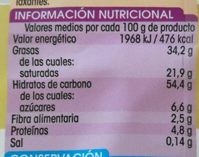 Bombones de chocolate surtidos nutrition facts table