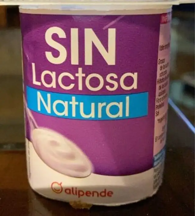 Yogur natural sin lactosa