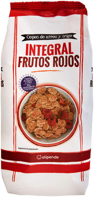 Copos de arroz y trigo integral frutos rojos