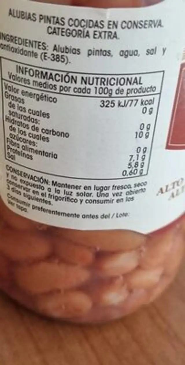 Alubias pintas extra