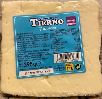 Queso Mezcla Tierno front packaging