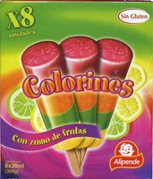 Helados de hielo con zumo de frutas