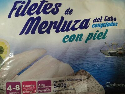 Filetes de merluza con piel front packaging