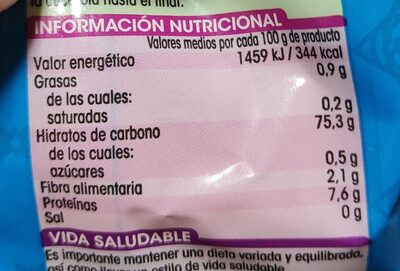 Arroz basmati nutrition facts table