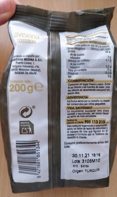 Avellana Tostada nutrition facts table