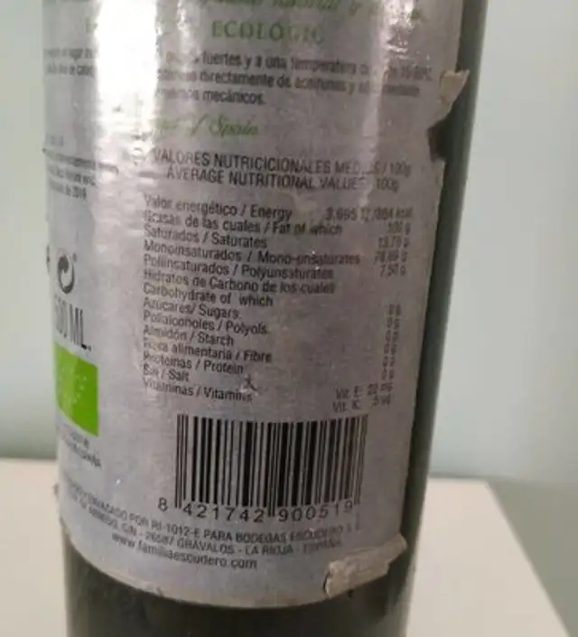 Landoliva nutrition facts table