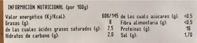 Burger pollo nutrition facts table