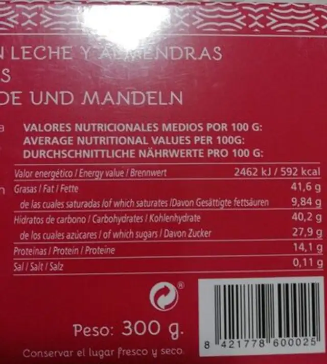 Pedras de portomarin nutrition facts table