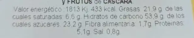 Magdalena concha nutrition facts table