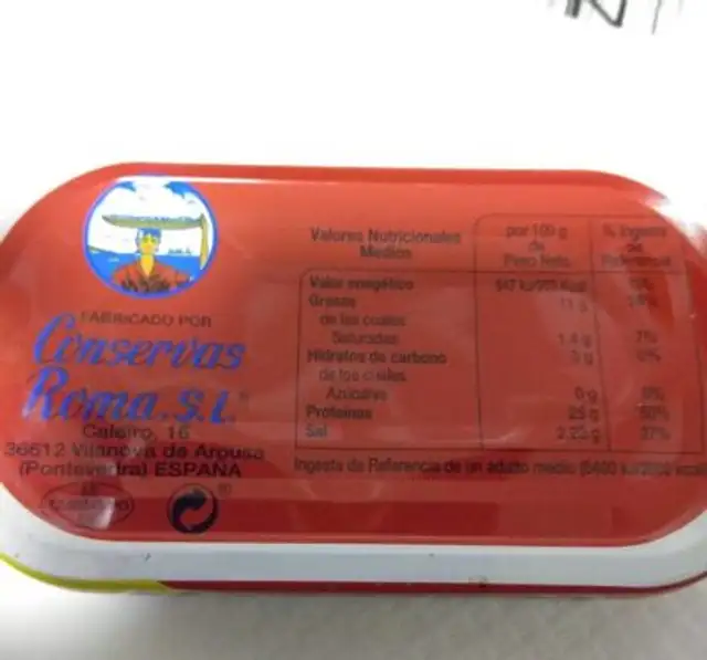 Agujas en aceite de girasol nutrition facts table