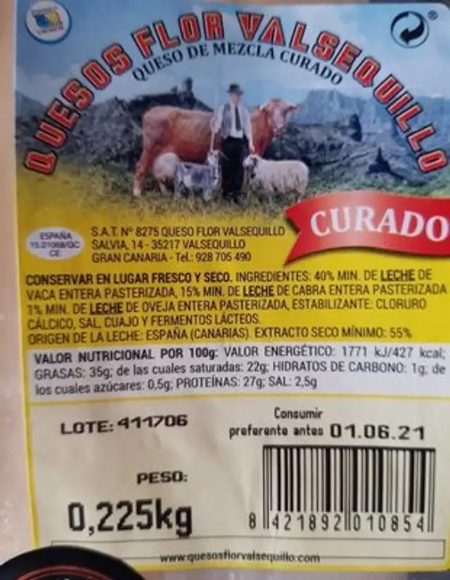 Queso Flor Valsequillo curado