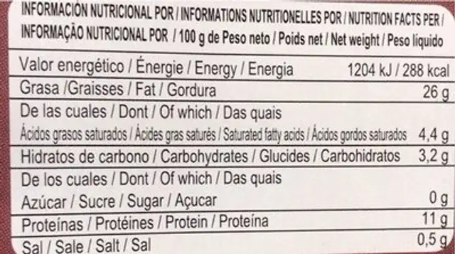 Mejillones fritos en escabeche nutrition facts table