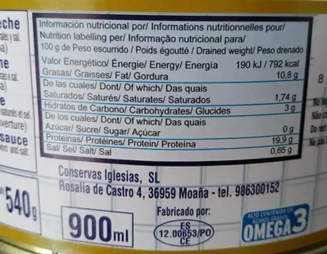 Mejillones en escabeche fritos gigantes nutrition facts table