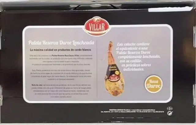 Paleta reserva duroc loncheada