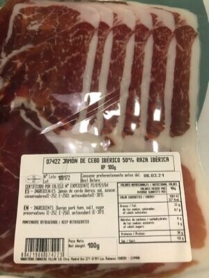 Jamon de cebo iberico front packaging