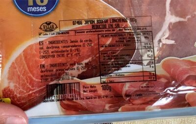 Jamón bodega nutrition facts table