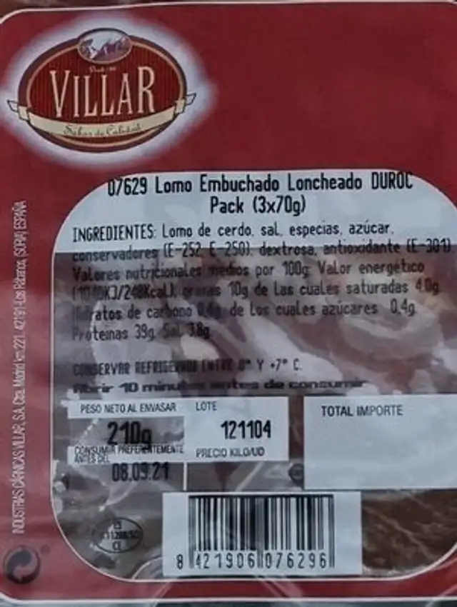 Lomo Embuchado Lonceado (DUROC)
