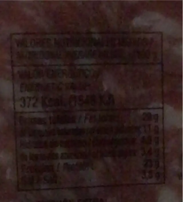 Salchichon extra nutrition facts table