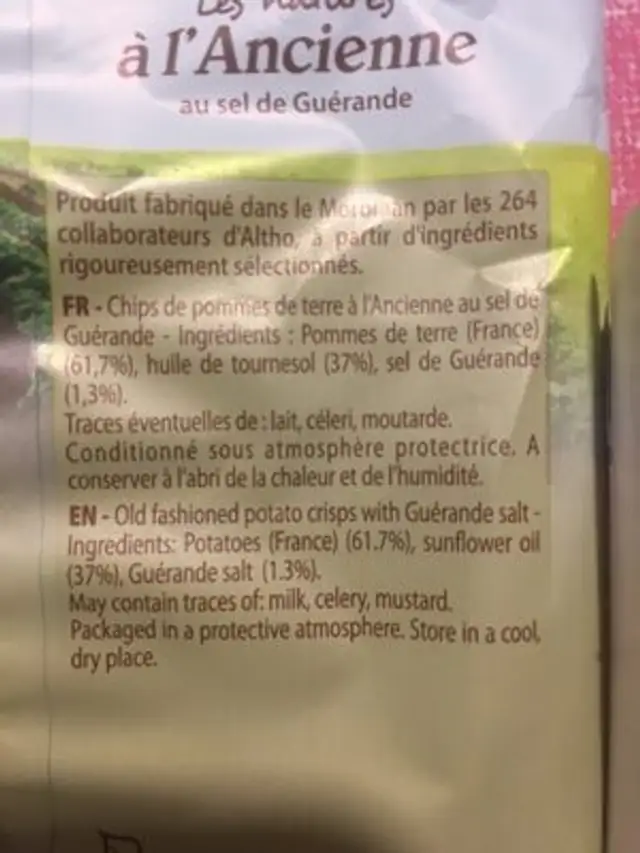 Les natures a l'ancienne ingredients label