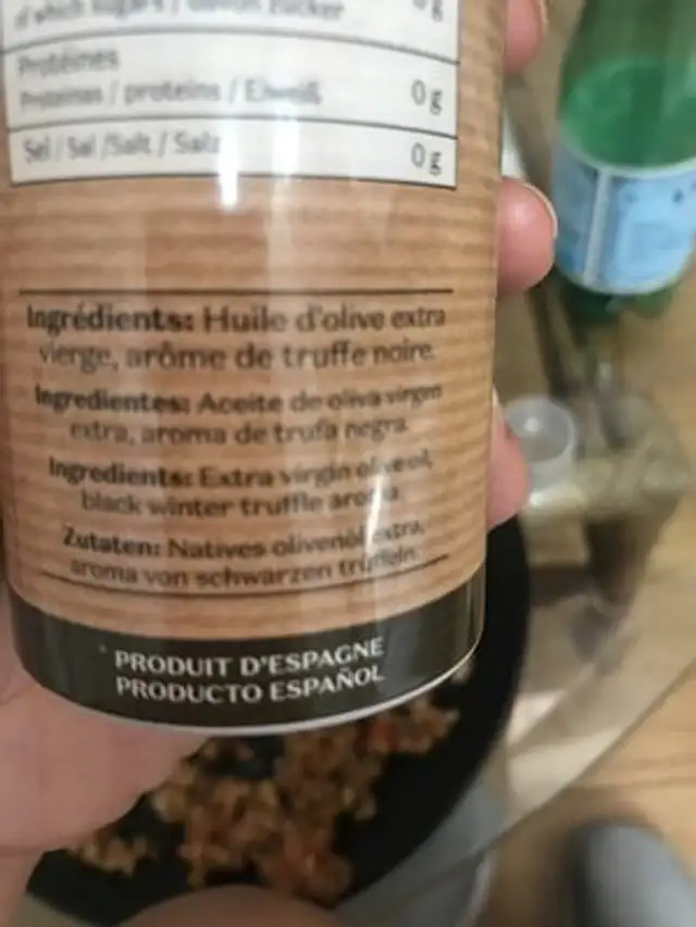 Routes De Terre huile d olive truffe noir ingredients label