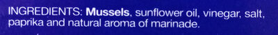 Mejillones en escabeche ingredients label