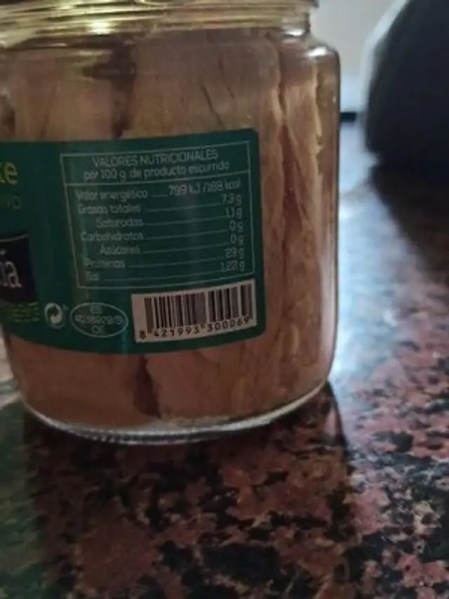 Bonito en aceite de oliva ingredients label