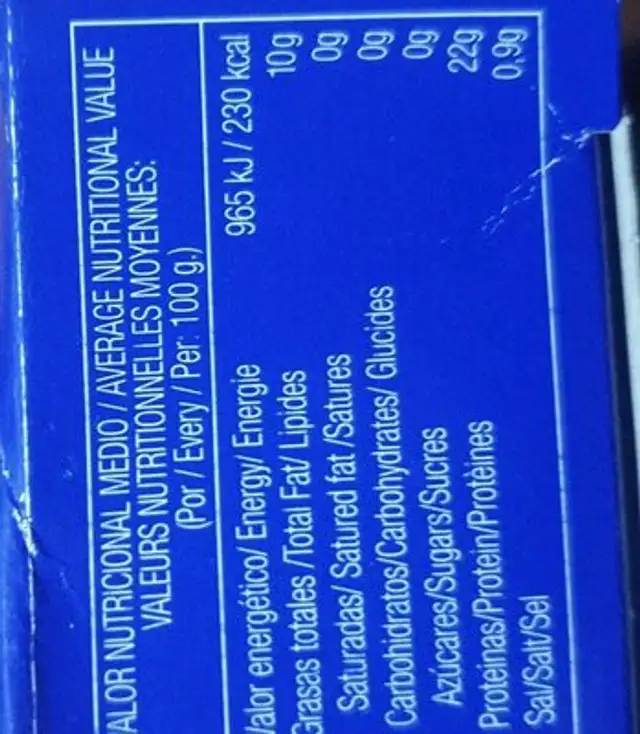 Filete caballa aceite oliva nutrition facts table
