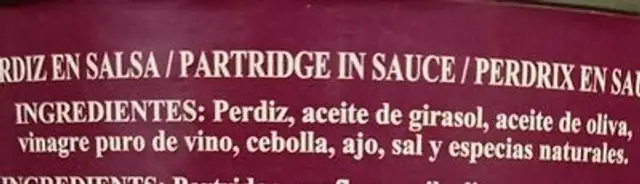 Unknown ingredients label