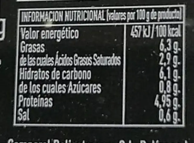 Cocido nutrition facts table