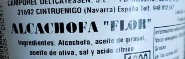 Unknown ingredients label