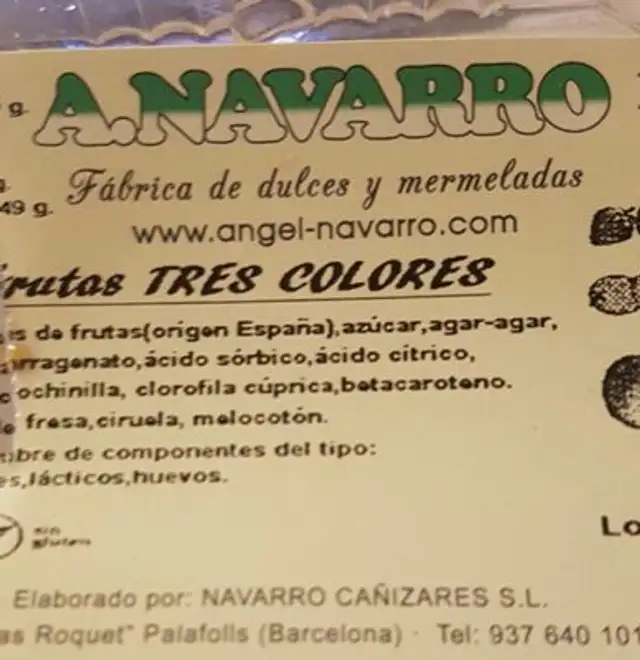 Dulces y mermeladas nutrition facts table