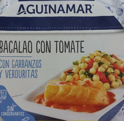 Bacalao con tomate con garbanzos y verduritas front packaging