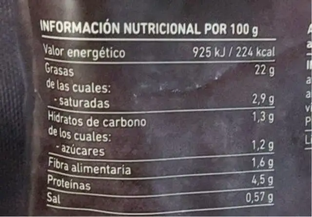 Mix clásico para ensaladas nutrition facts table