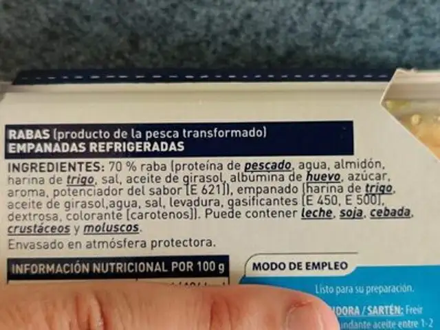 Rabas ingredients label