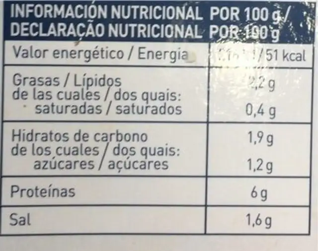 Mejillones en salsa de tomate nutrition facts table