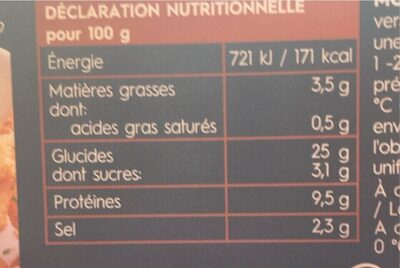 Rabas de poisson nutrition facts table