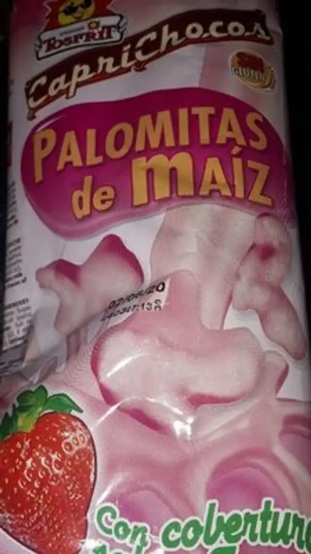 Palomitas con cobertura sabor fresa