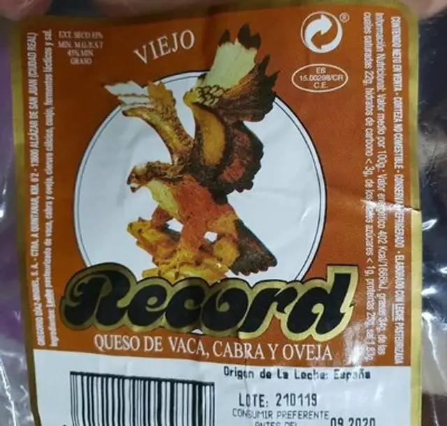 Queso viejo nutrition facts table