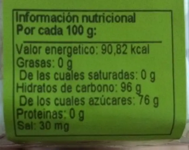 Fraises sèches nutrition facts table