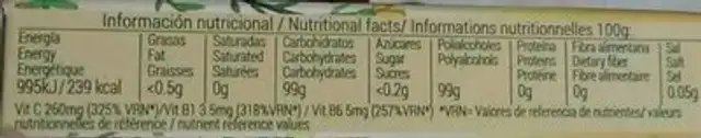 Própolis Jalea Real nutrition facts table