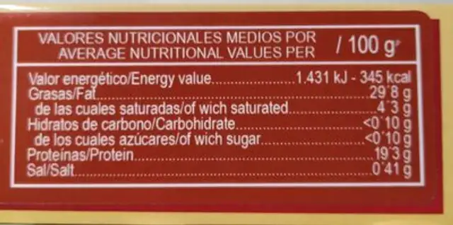 Filetes de Melva en aceite de oliva nutrition facts table