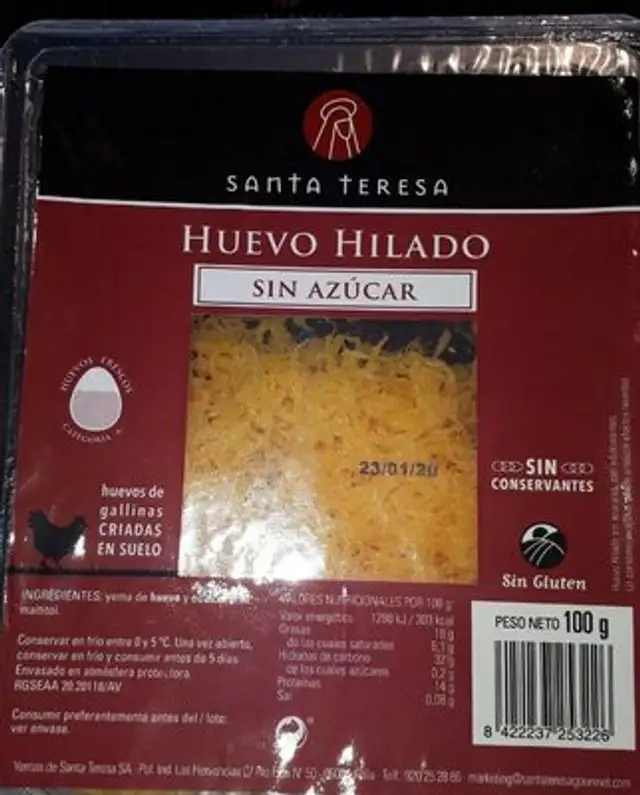 Huevo Hilado Sin Azúcar