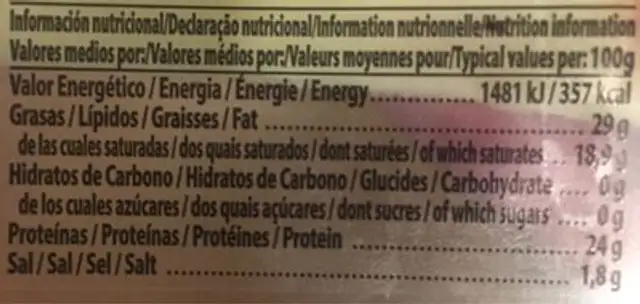 La Bocateria Queso, Sandwich nutrition facts table