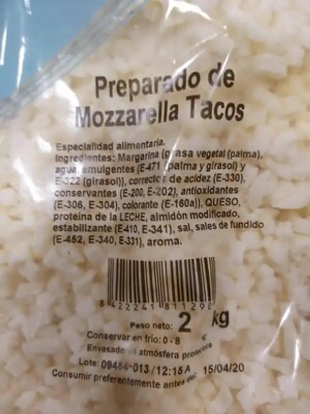 Unknown nutrition facts table