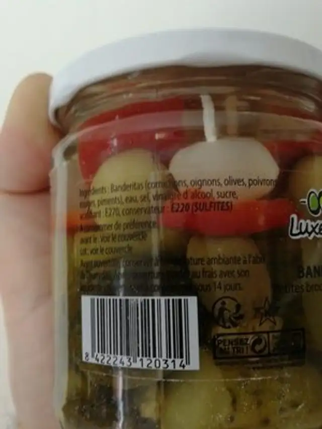 Banderitas-petites brochettes piquantes ingredients label