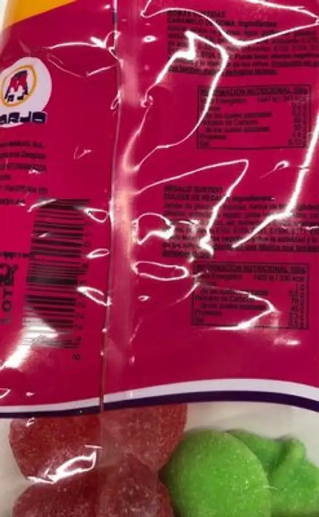 Golosinas nutrition facts table