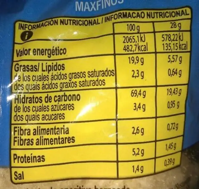 Jumpers 20 centimos nutrition facts table