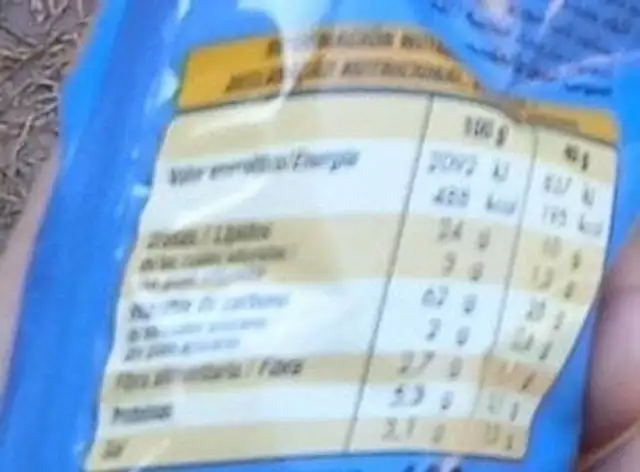 Jumpers OKYS nutrition facts table