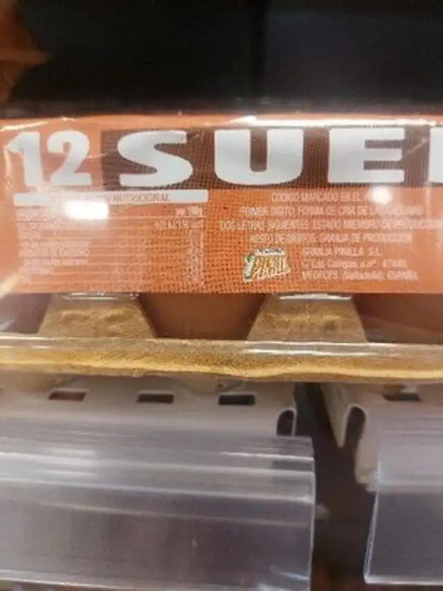 Huevos de gallina criadas en el suelo ingredients label