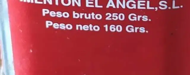 Pimentón el angel nutrition facts table